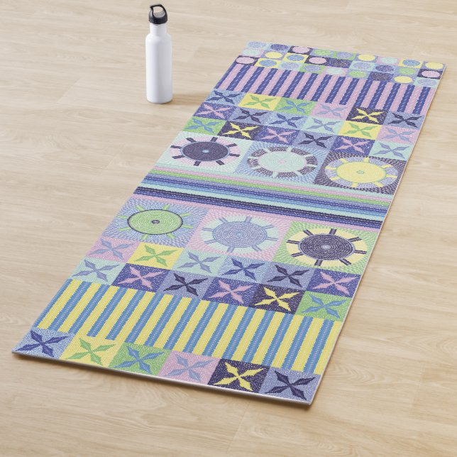 Nanna's Pretty Faux Knit Crochet Blanket Pattern Yoga Mat (In Situ)