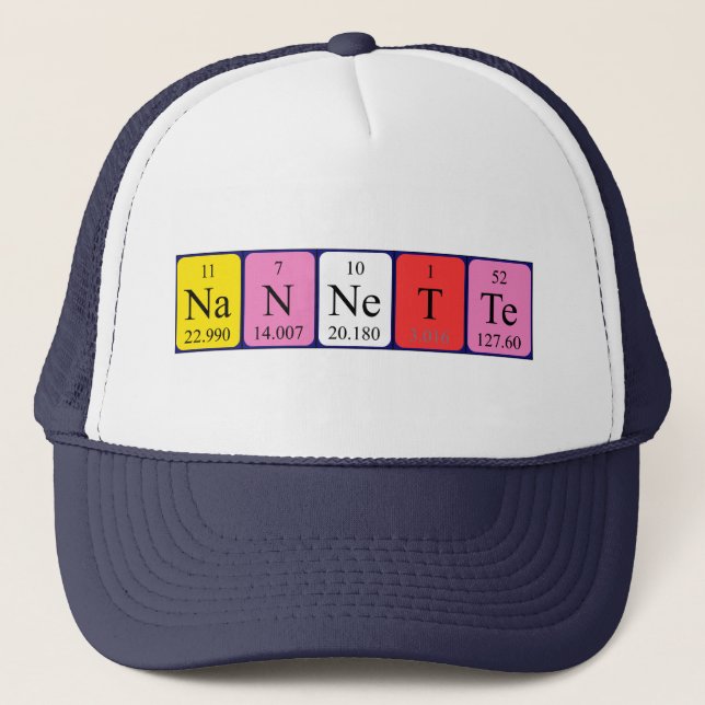 Nannette periodic table name hat (Front)