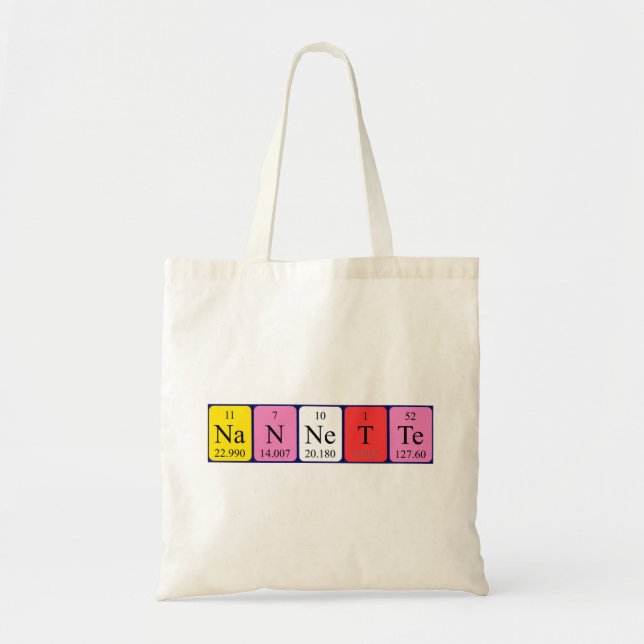 Nannette periodic table name tote bag (Front)