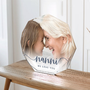 Nanni We Love You   Grandma Script Overlay Photo Block