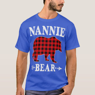 Nannie Bear Christmas Pajama Red Plaid Buffalo Fam T-Shirt