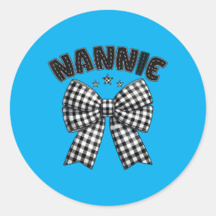 Nannie Pit Crew Family Racing Birthday Race Car Classic Round Sticker