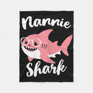 Nannie Shark Mother's Day Grandma Funny Fleece Blanket