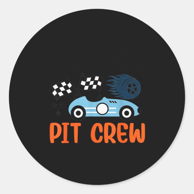 Nannie T Crew Race Car Family Matching Birthday  Classic Round Sticker (Front)