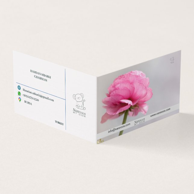 NANNOOS  FOLDED BUSINESS CARD (Outside)