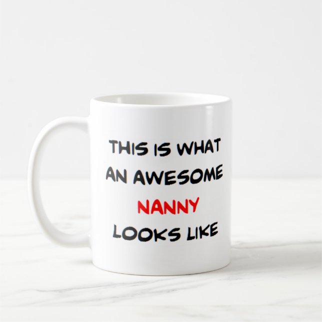nanny, awesome coffee mug (Left)