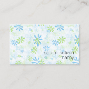 Nanny Babysitter Childcare Simple Floral Pattern Business Card