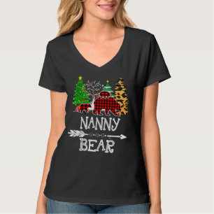 Nanny Bear Red Buffalo Plaid Nanny Bear Pajama T-Shirt