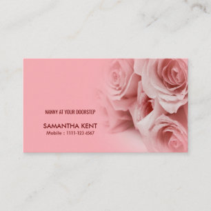 Nanny Beautiful Calming Pink Roses Business Card
