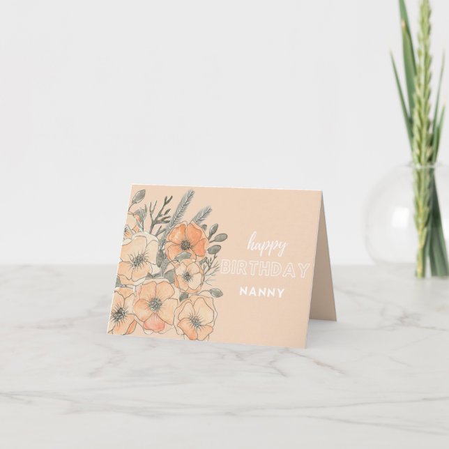 Nanny birthday card - Happy birthday Nanny (Front)