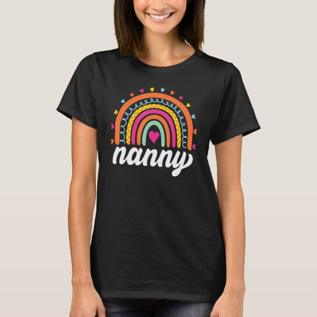 Nanny  Boho Rainbow Back To School Grandma Appreci T-Shirt (Front)