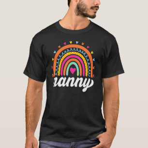 Nanny  Boho Rainbow Back To School Grandma Appreci T-Shirt