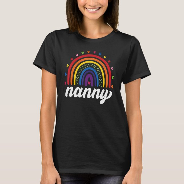 Nanny  Boho Rainbow Back To School Grandma Appreci T-Shirt (Front)
