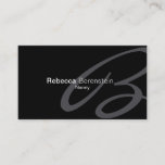 Nanny Business Card Fancy Monogram<br><div class="desc">In this Nanny business card design,  your initial forms the background as a large cursive letter. Simple,  minimalist look name card that's perfect for almost any type of business..</div>