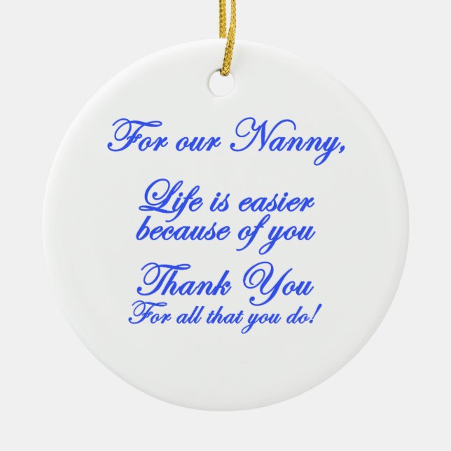 Nanny Ceramic Tree Decoration (Front)