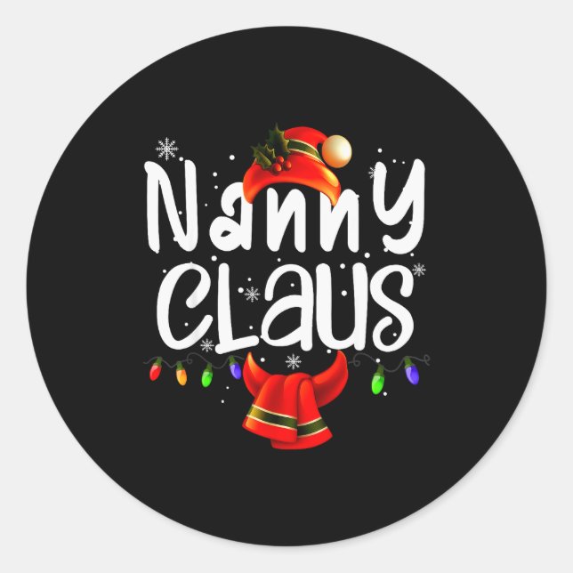 Nanny Claus Matching Christmas Costume  Classic Round Sticker (Front)