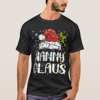 Nanny Claus Shirt Christmas Lights Pajama Family M