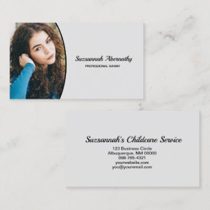 Nanny Custom Oval Professional Photograph Business Card