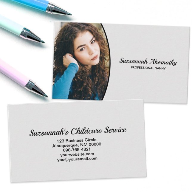 Nanny Custom Oval Professional Photograph Business Card (Creator Uploaded)