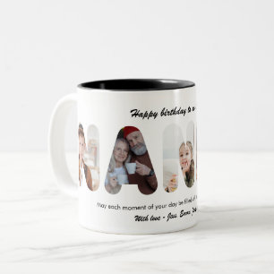 Nanny Custom Photo Collage Personalised Grandma Two-Tone Coffee Mug