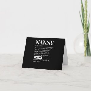 Nanny Definition Grandma Mother Day Gifts Women Card