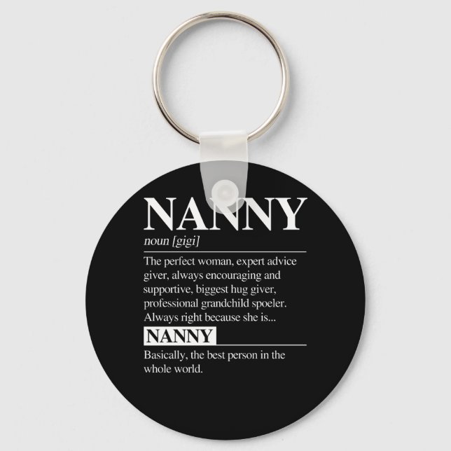 Nanny Definition Grandma Mother Day Gifts Women Key Ring (Front)