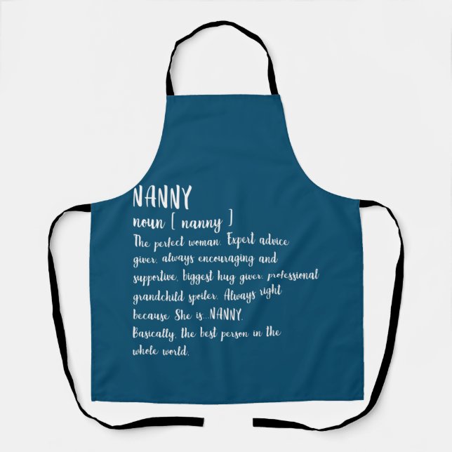 Nanny Definition Grandma Mother Day Women Apron (Front)