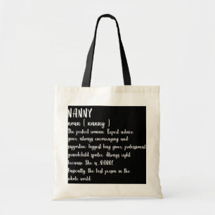 Nanny Definition Grandma Mother Day Women  Tote Bag