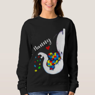 Nanny Elephant Autism Awareness Nanny Autism Sweatshirt