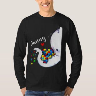 Nanny Elephant Autism Awareness Nanny Autism T-Shirt