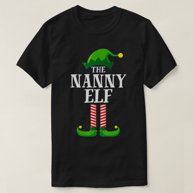 Nanny Elf Matching Family Group Christmas Party  T-Shirt (Design Front)