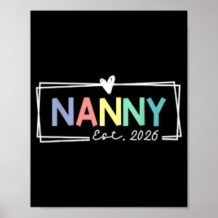 Nanny Est 2026 Promoted To Grandma 2026 For Grandm Poster