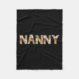 Nanny floral wildflower cute flowers mother's day fleece blanket