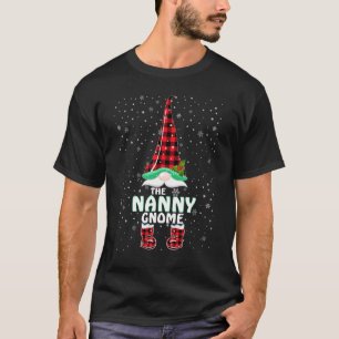 Nanny Gnome Buffalo Plaid Matching Family Christma T-Shirt