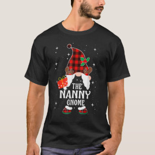 Nanny Gnome Buffalo Plaid Matching Family Christma T-Shirt