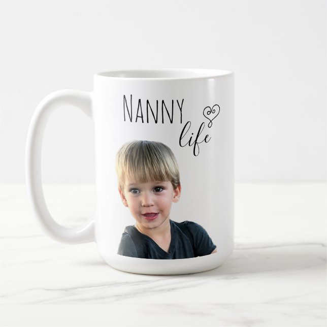 Nanny Grandma Life Customise Photo Coffee Mug (Left)