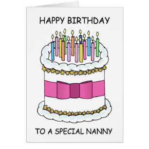 Nanny Happy Birthday Cartoon Cake