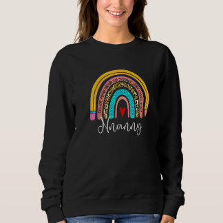 Nanny Leopard Rainbow Back To School Teacher Educa Sweatshirt
