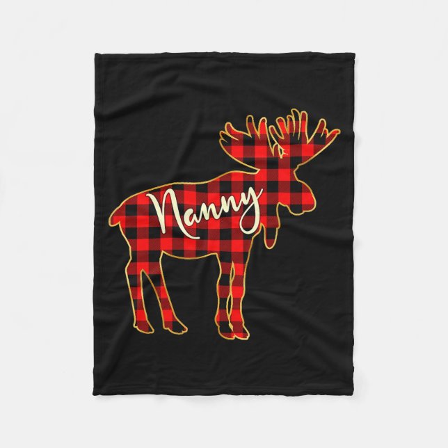 Nanny Moose _ Buffalo Red Plaid Family Christmas  Fleece Blanket (Front)