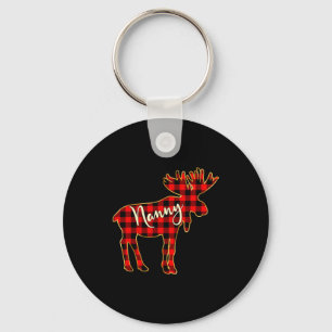 Nanny Moose _ Buffalo Red Plaid Family Christmas Key Ring