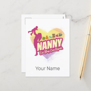 Nanny Nursemaid Vintage Babysitter Childcare Nurse Holiday Postcard