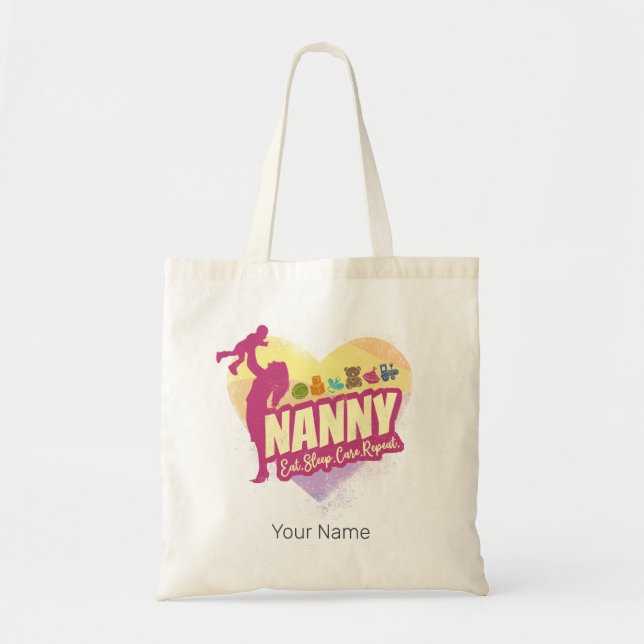 Nanny Nursemaid Vintage Babysitter Childcare Nurse Tote Bag (Front)