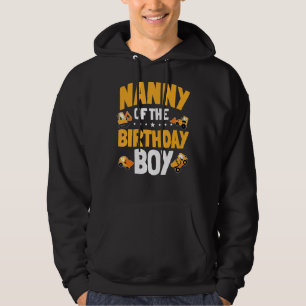 Nanny Of The Birthday Boy Construction Worker Bday Hoodie