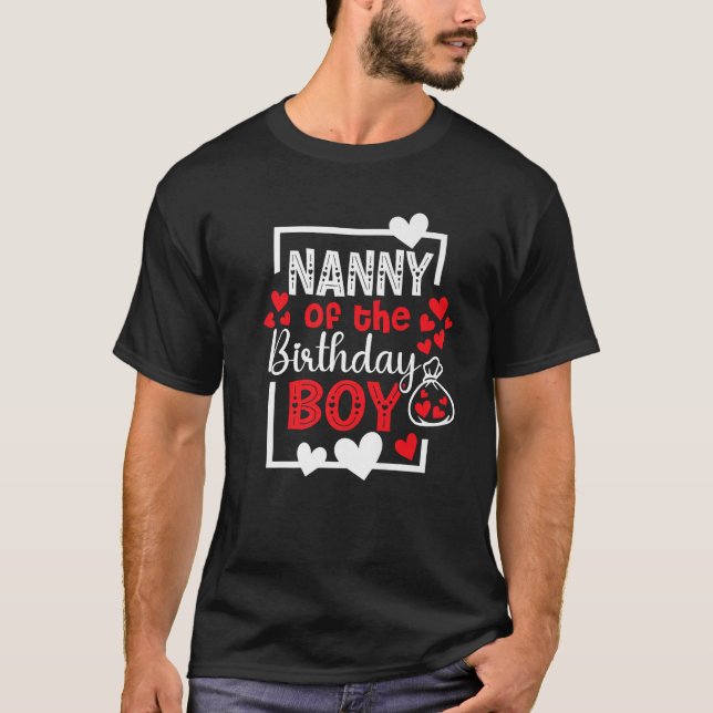 Nanny of the Birthday Boy Nanny Bday Boy 1st Birth T-Shirt (Front)