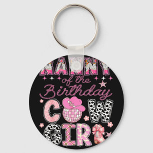 Nanny of the birthday cow-girl rodeo cow girl key ring