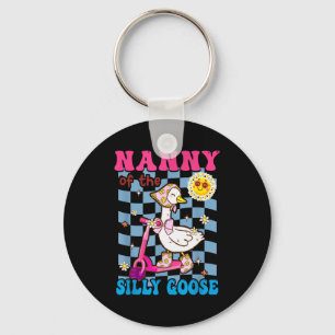 Nanny Of The Silly Goose First Birthday Family Mat Key Ring