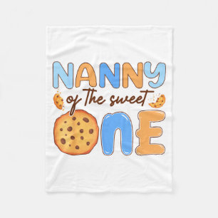 Nanny Of The Sweet One Cookies And Milk Birthday P Fleece Blanket