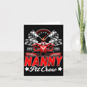 Nanny pit crew racing family race car birthday boy card