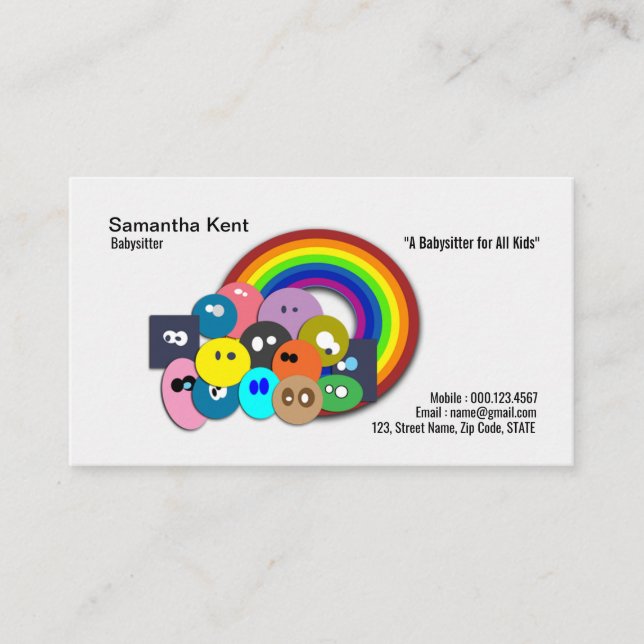 Nanny Rainbow Children of the World Business Card (Front)