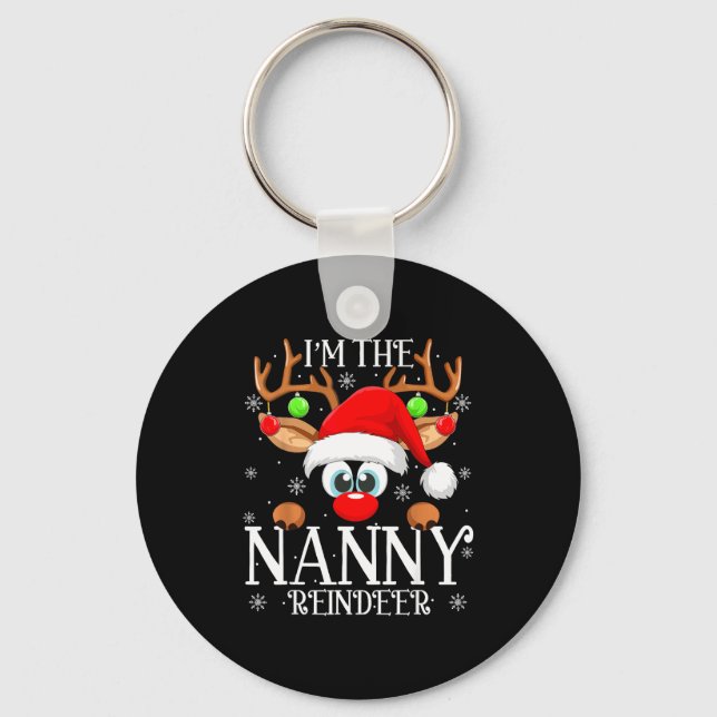 Nanny Reindeer Christmas Family Matching Group Fun Key Ring (Front)